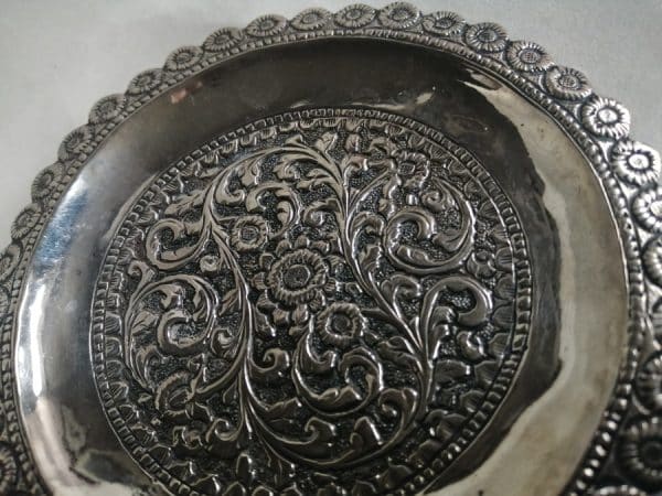 Beautiful Anglo Indian Silver Tumbler & Dish Set Ceremonial c1900 Anglo Indian Antique Silver 11