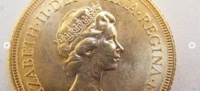 1974 Queen Elizabeth II FULL gold Sovereign with Receipt 50th BIRTHDAY Gift