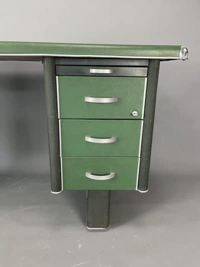 Mid Century Industrial Steel Tanker Desk - Image 2