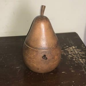 Tea Caddy Pear shaped with working key and lock Antique Boxes