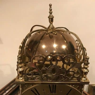 Lantern clock fusee passing strike large & heavy Antique Clocks 4