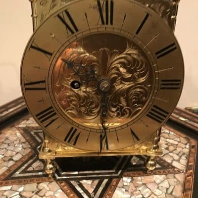 Lantern clock fusee passing strike large & heavy Antique Clocks 5