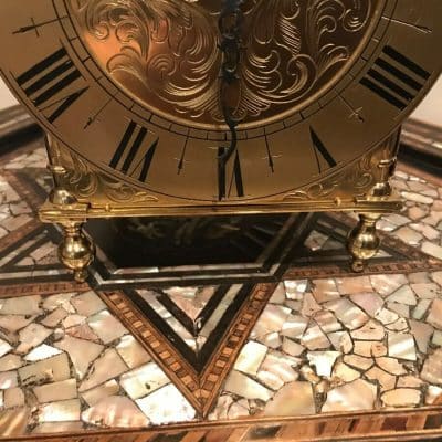 Lantern clock fusee passing strike large & heavy Antique Clocks 6