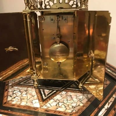 Lantern clock fusee passing strike large & heavy Antique Clocks 8