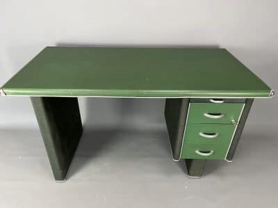 Mid Century Industrial Steel Tanker Desk desk Antique Desks 3