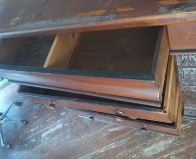 Antique Victorian Mahogany Scotch Chest Of Drawers With Carved Columns - Image 5