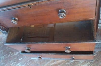 Antique Victorian Mahogany Scotch Chest Of Drawers With Carved Columns - Image 7