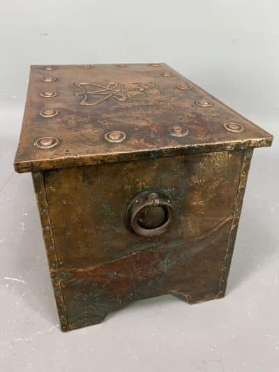 Arts & Crafts Copper Log Box Coal Bin Antique Boxes 11