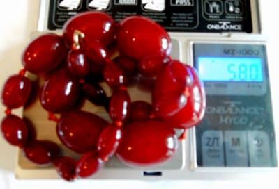 SOLD Antique Cherry Amber Bakelite Beads - Image 3