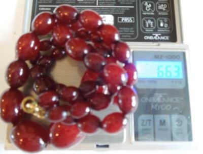 Antique Cherry Amber Bakelite Beads Antique Jewellery 6
