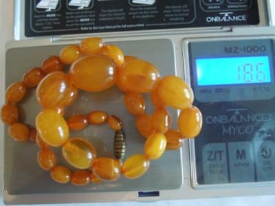 Antique Butterscotch Amber Beads Antique Jewellery 5