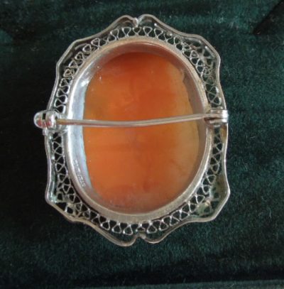 Silver Filligree Cameo Brooch/Pin Antique Jewellery 5
