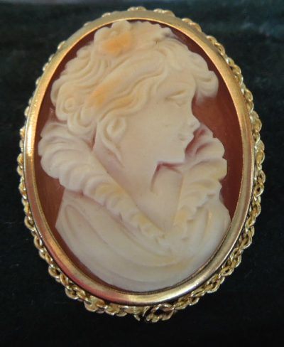 9ct Gold Cameo Brooch/Pin Antique Jewellery 4