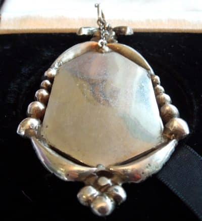 Georgian Silver, Enamel and Black Dot Crystal Pendant Antique Jewellery 5