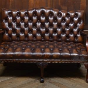 Brown Leather Chesterfield Settee SAI3086 Antique Chairs