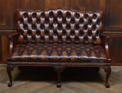 Brown Leather Chesterfield Settee SAI3086 Antique Chairs 3