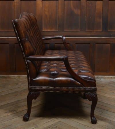 Brown Leather Chesterfield Settee SAI3086 Antique Chairs 9