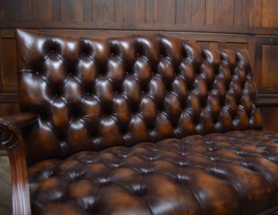 Brown Leather Chesterfield Settee SAI3086 - Image 3