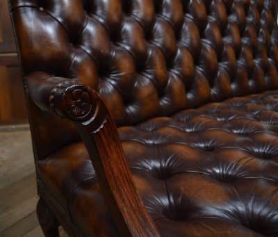 Brown Leather Chesterfield Settee SAI3086 - Image 2