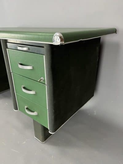 Mid Century Industrial Steel Tanker Desk - Image 4