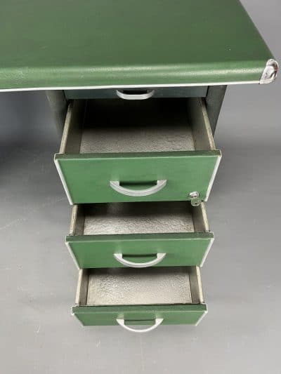 Mid Century Industrial Steel Tanker Desk - Image 3