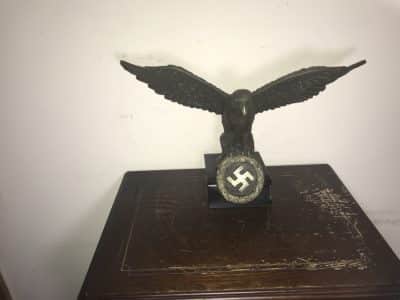 German Bronze Eagle 2ww on marble base Military & War Antiques 3