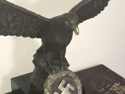 German Bronze Eagle 2ww on marble base Military & War Antiques 5