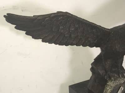 German Bronze Eagle 2ww on marble base Military & War Antiques 6
