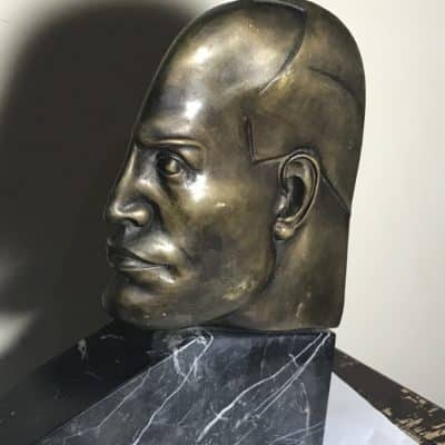 Mussolini Art Deco bronze and marble Military & War Antiques 5
