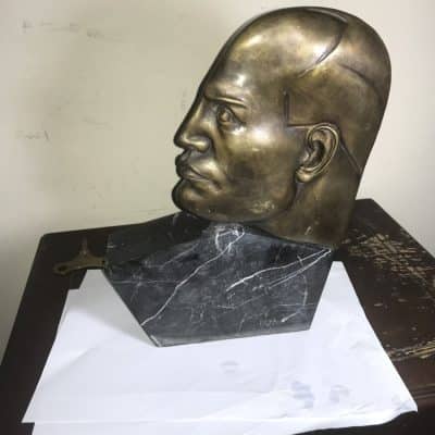 Mussolini Art Deco bronze and marble - Image 9