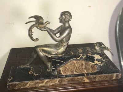 J DAUVERGNE BIRDS OF PARADISE ART DECO Antique Sculptures 3
