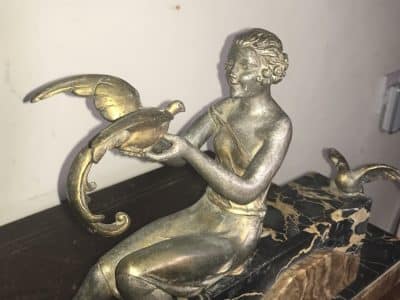 J DAUVERGNE BIRDS OF PARADISE ART DECO Antique Sculptures 5