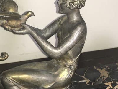 J DAUVERGNE BIRDS OF PARADISE ART DECO Antique Sculptures 10