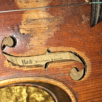French Violins 4/4 cased with 4 bows. Antique Musical Instruments 11