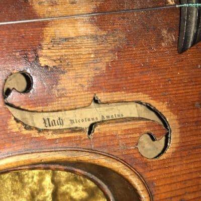 French Violins 4/4 cased with 4 bows. - Image 9