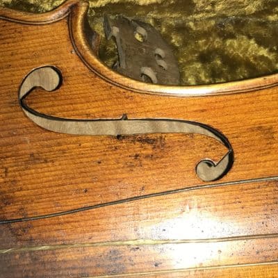 French Violins 4/4 cased with 4 bows. - Image 13