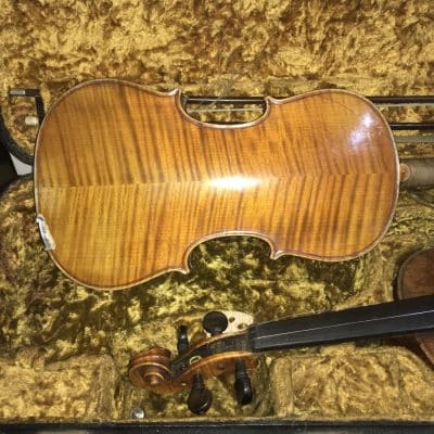 French Violins 4/4 cased with 4 bows. - Image 16