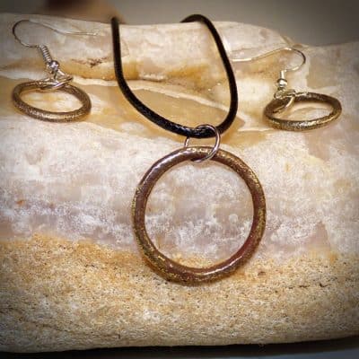 Ancient Celtic money rings now made into a pendant and earrings (5060) ancient Antique Earrings 9