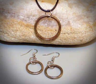 Ancient Celtic money rings now made into a pendant and earrings (5060) ancient Antique Earrings 8
