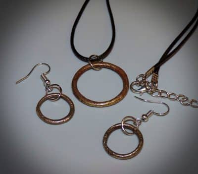 Ancient Celtic money rings now made into a pendant and earrings (5060) ancient Antique Earrings 5