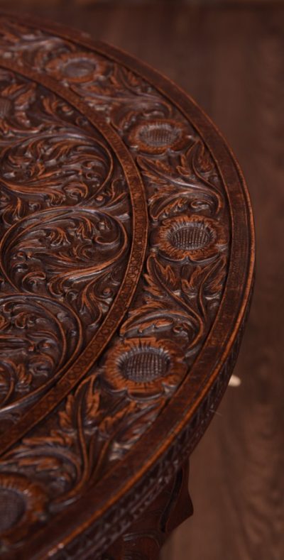Carved Anglo Indian Elephant Side Table SAI1822 - Image 12