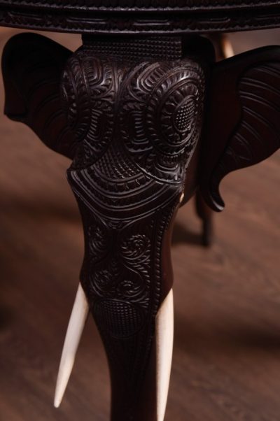 Carved Anglo Indian Elephant Side Table SAI1822 - Image 11