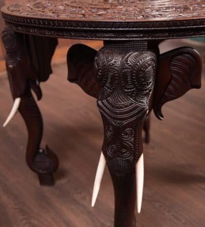 Carved Anglo Indian Elephant Side Table SAI1822 Antique Furniture 11