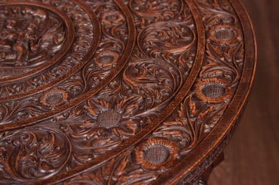 Carved Anglo Indian Elephant Side Table SAI1822 - Image 6