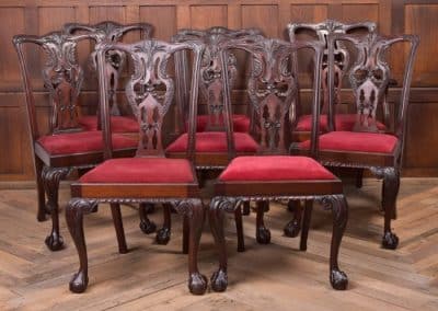 Set Of 8 Mahogany Chippendale Style Dining Chairs SAI1958 Antique Chairs 32