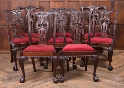 Set Of 8 Mahogany Chippendale Style Dining Chairs SAI1958 - Image 30