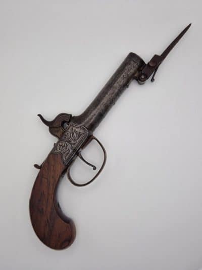 Mabson. Labron. & Mabson 52-bore percussion pistol with sprung bayonet Antique Antique Guns 3