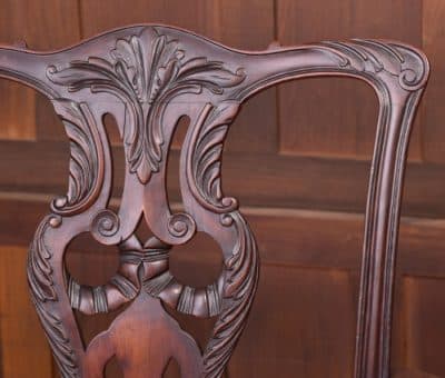 Set Of 8 Mahogany Chippendale Style Dining Chairs SAI1958 - Image 11
