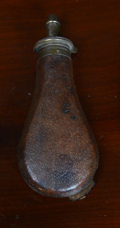 19th Century Leather Powder Flask SAI3137
