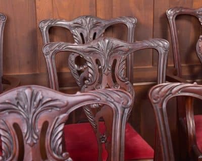 Set Of 8 Mahogany Chippendale Style Dining Chairs SAI1958 - Image 5